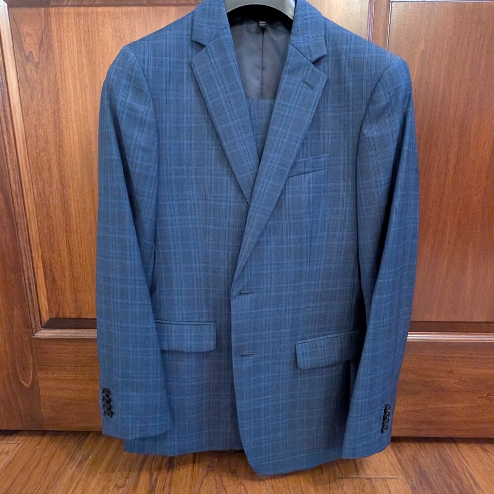 Banana Republic x Marlane Blue Checked Suit - NWOT